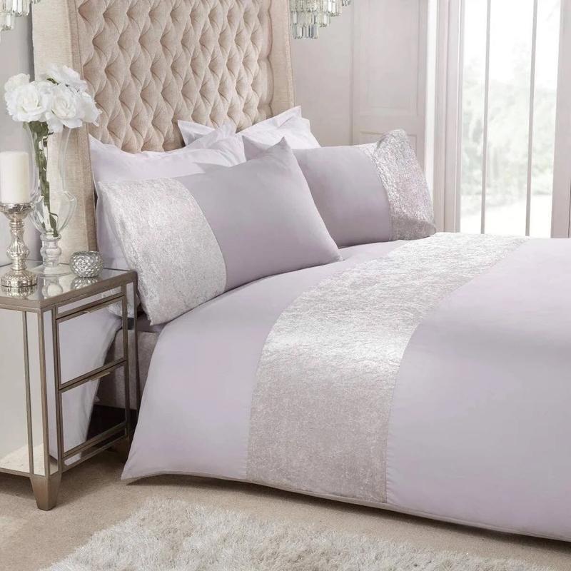 Sleepdown Essential santin panel duvet set white 6