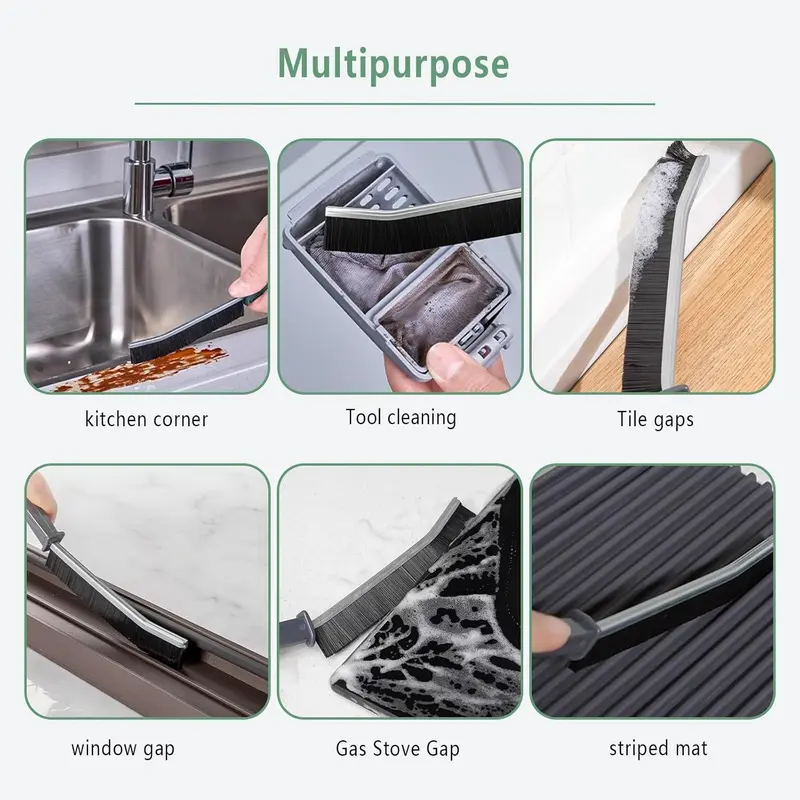 Crevice Cleaning Brush,2 Pcs Bathroom Crevice Gaps Cleaning Brush Groove Crevice Cleaning Tool for Narrow Corners in Home Kitchen Bathroom and Window Hard Bristle Crevice Cleaning Brush UK (2) Set 1