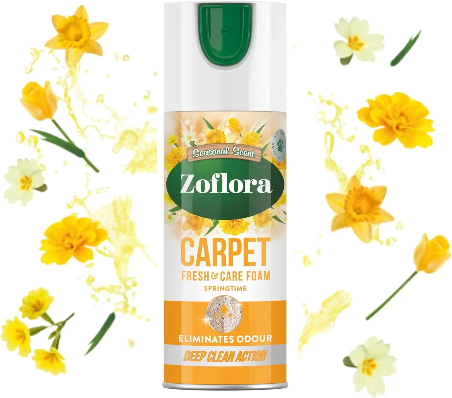 Zoflora Carpet Cleaner, Odour Eliminator Carpet Foam Spray, Springtime Fragrance, 400ml, Refresh Carpets and Upholstery