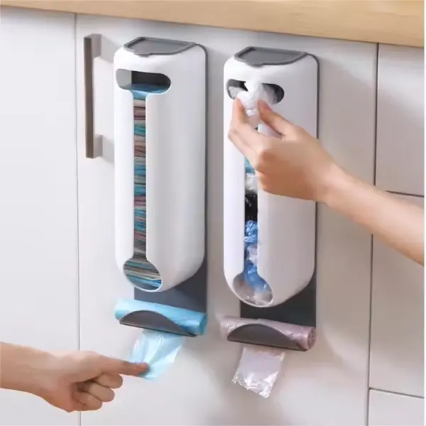 Grocery Bag Holder,Wall Mounted Grocery Bag Holder Dispenser Reusable Plastic Kitchen Garbage Organizer