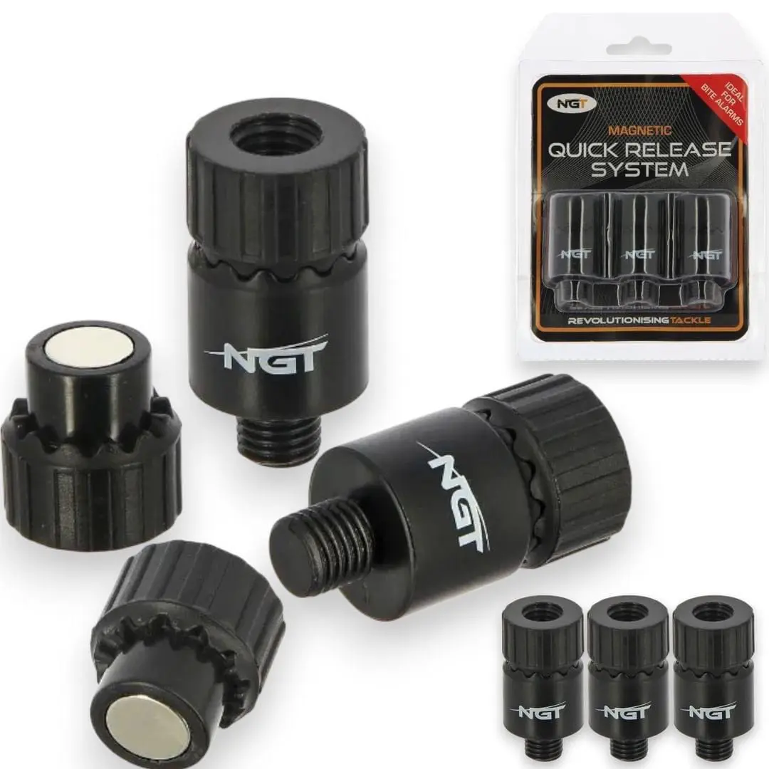 3 Pack of NGT magnetic quick Release Connectors Ideal for Bite alarms Rests Carp Fishing Tackle