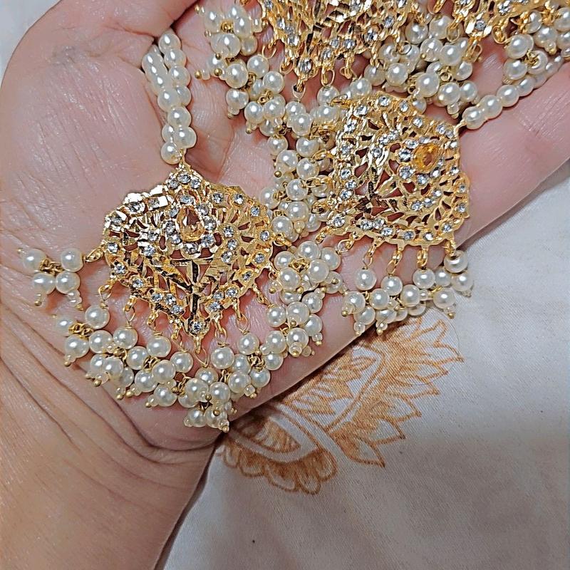 haydrabadi pendant set with white pearl 6