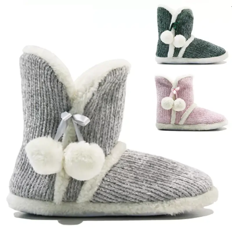 Ladies Dunlop Memory Foam Slippers Winter Fur Slip-On Warm Winter Booties Size Girl Women Shoe Footwear 0