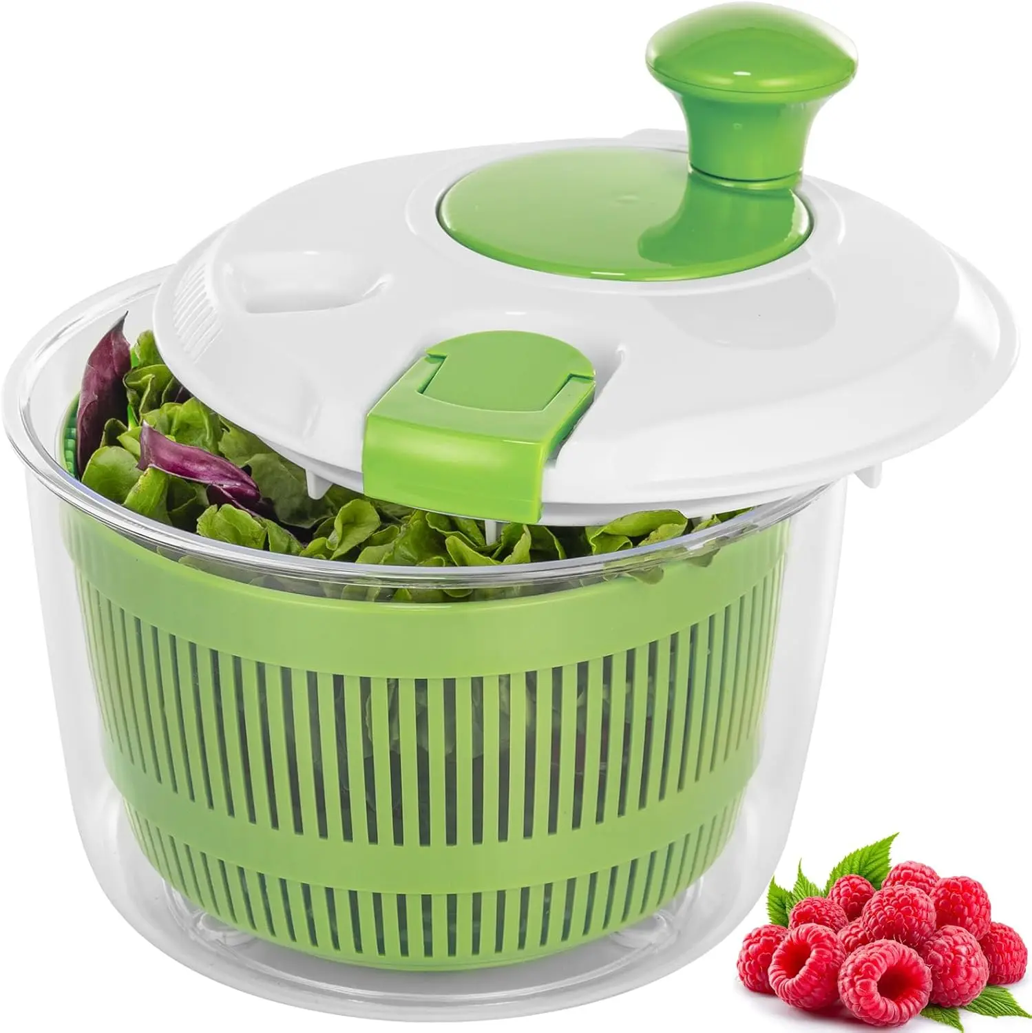 Lettuce Spinner with Vegetable Washing Basket and Serving Bowl - Household Fruit Drainer Salad Dryer for Kitchen Utensils