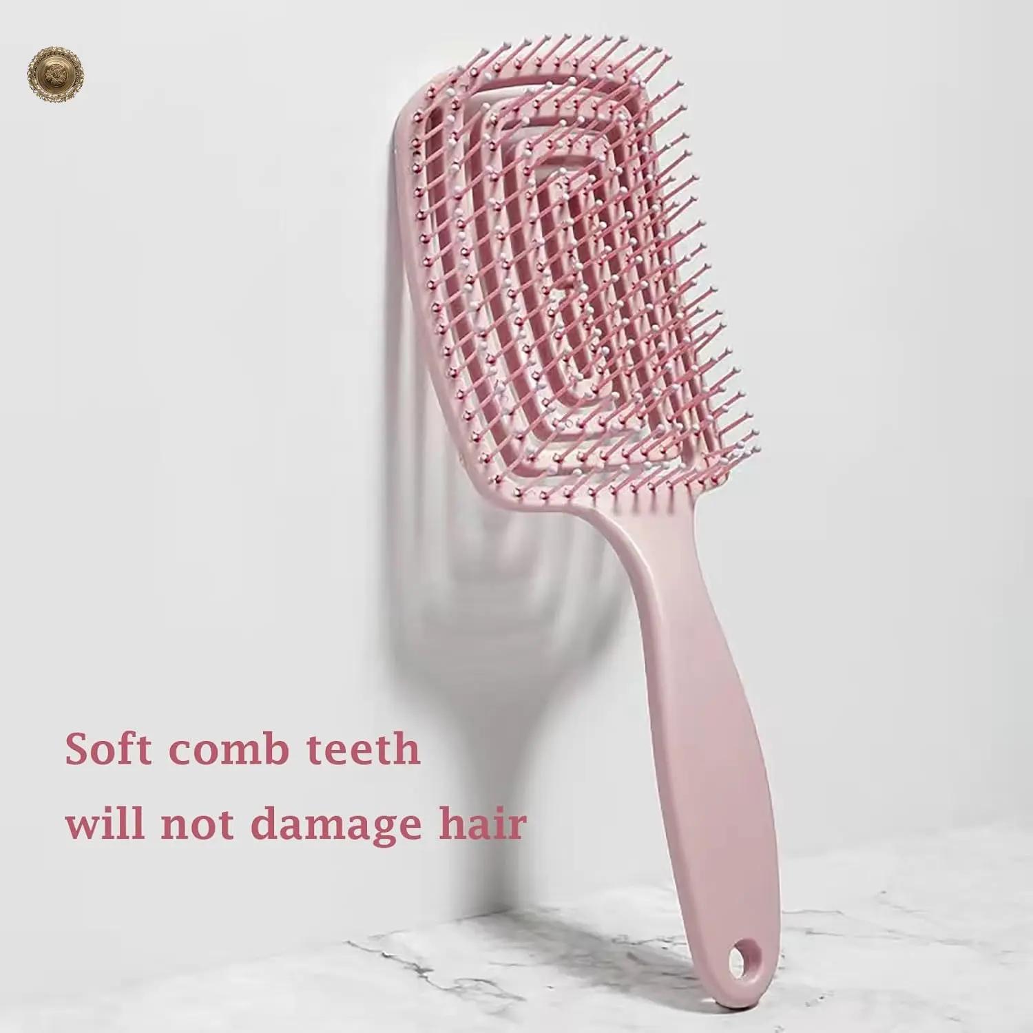 Detangler Hair Brush, Wet & Dry Hair Brush Detangling Hair Brush for Women Tangles Hairbrush for Women, Men and Kids - light Pink