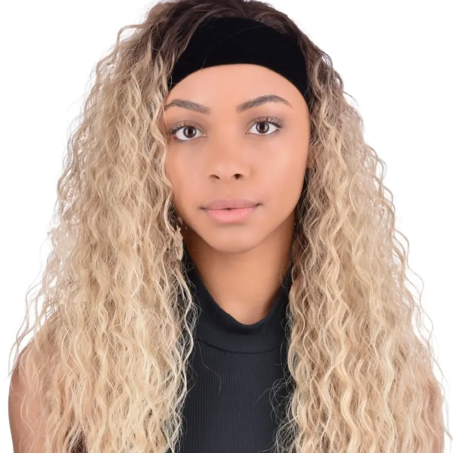 Sleek Fashion Idol 101 Premium, Head Band Wig, ISLA Tongable High-quality Synthetic Hair Curly Hair Band Wig
