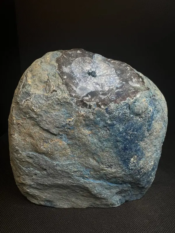Polished Dyed Blue Agate Geode From Brazil- Crystal Home Décor Statement piece 3