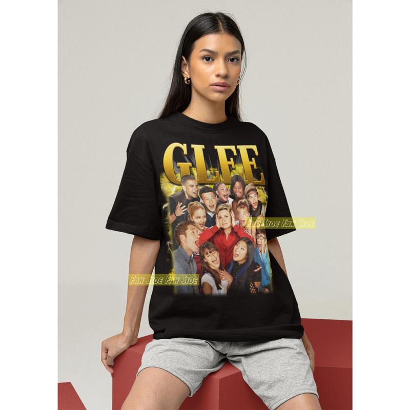 Glee Shirt, glee tshirt,glee t-shirt,glee hoodie,glee sweatshirt,glee merchandise,glee t shirt,glee crewneck,glee gifts,glee tee,glee fan Casual Top Womenswear Casual Wear Comfortable Love Streetwear Summer 0