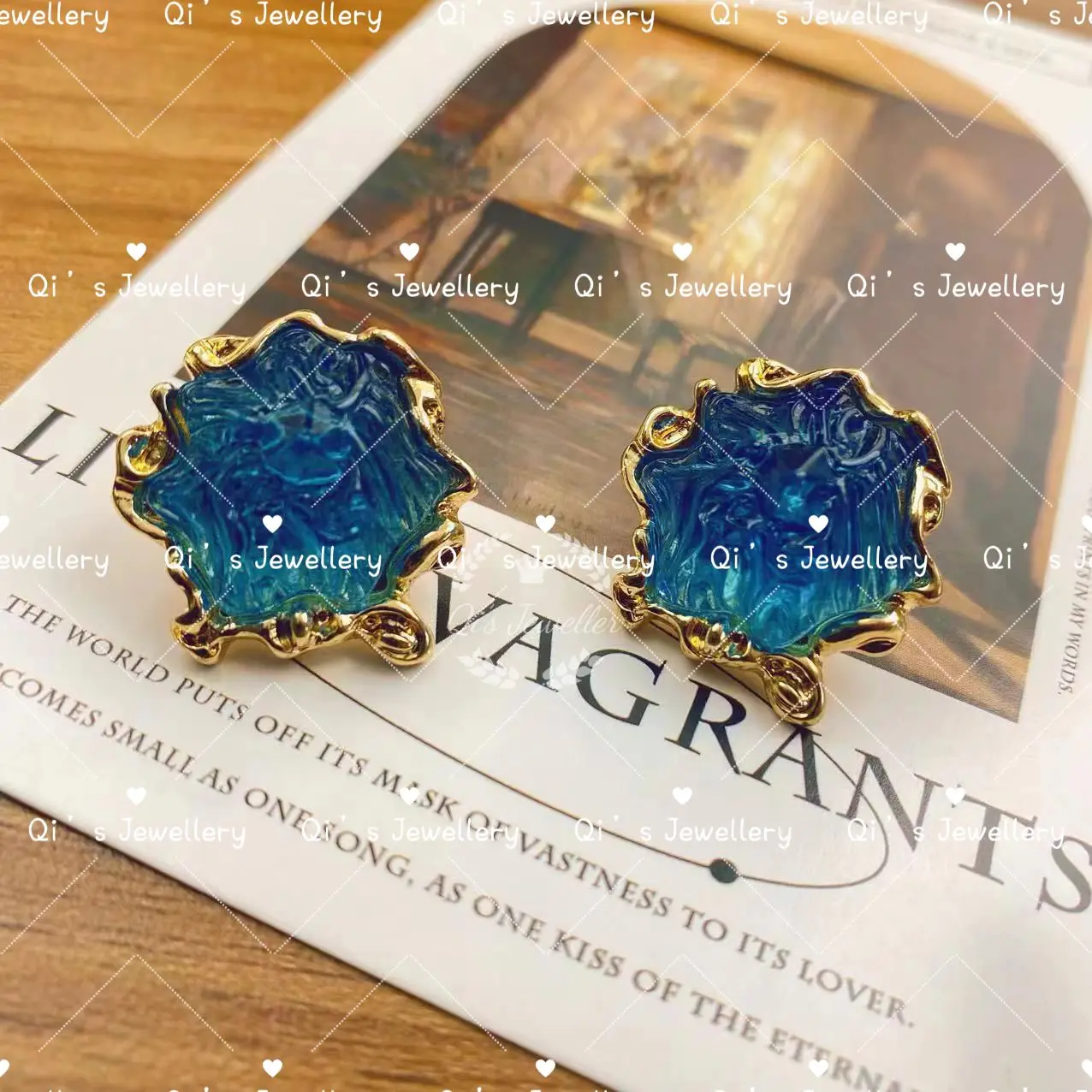 Victoria Emerald Green Glass Geometric Earrings for Women