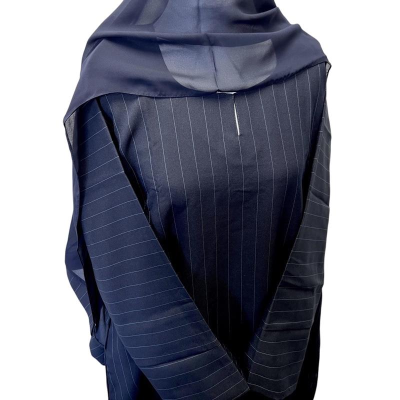 Product Introduction of Pinstripe Workwear Abaya casual travel abaya 12