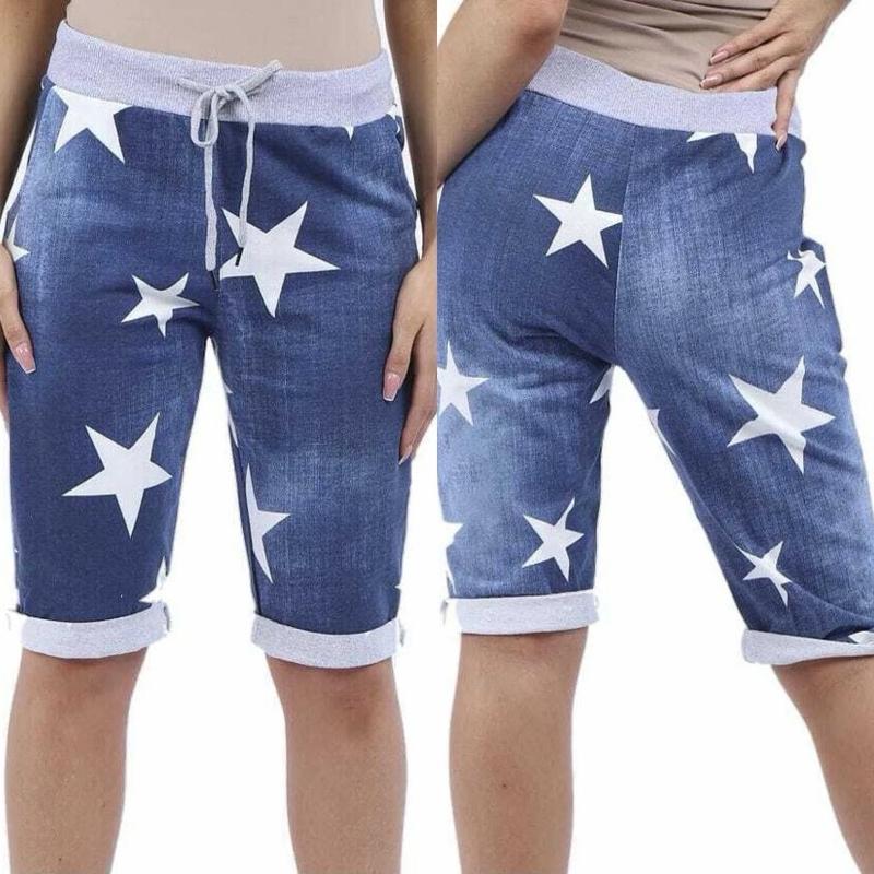 Women Summer Shorts Floral Print Italians Magic Turn Up Cotton Drawstrings Cotton Shorts pockets 8-22 Womenswear Comfortable Bottom 5