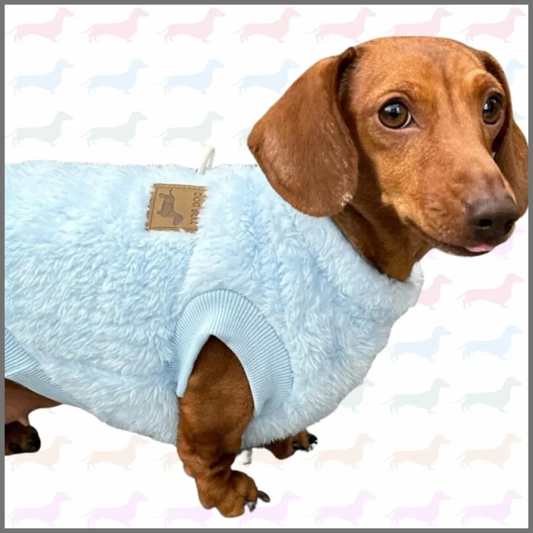 Cloud Blue Dachshund Snuggle Fleece - Soft Boys Jumper | Sausage Dog Box