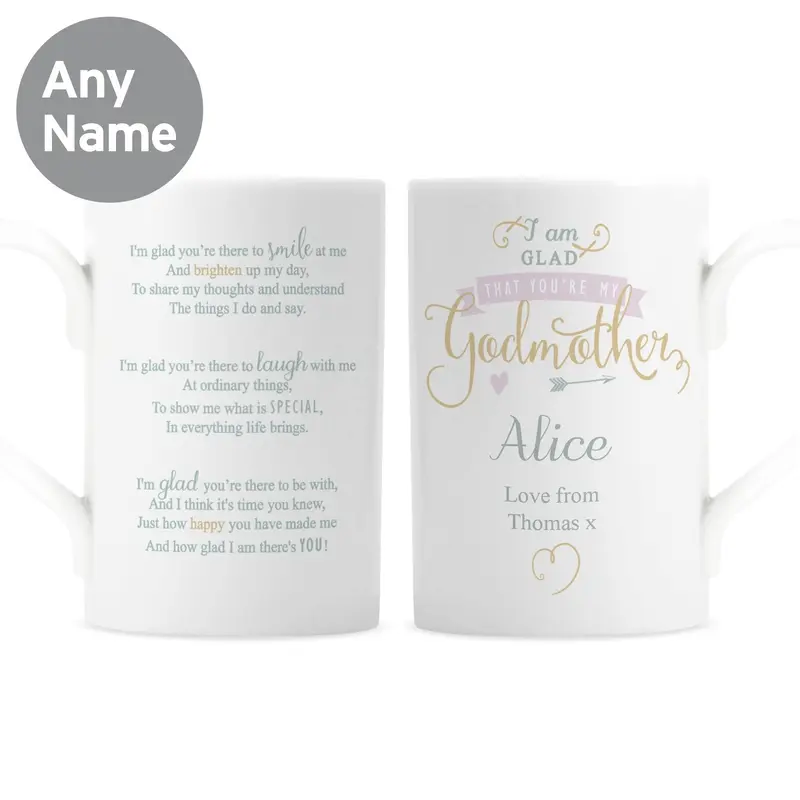 Personalised I Am Glad... Godmother Mug 5