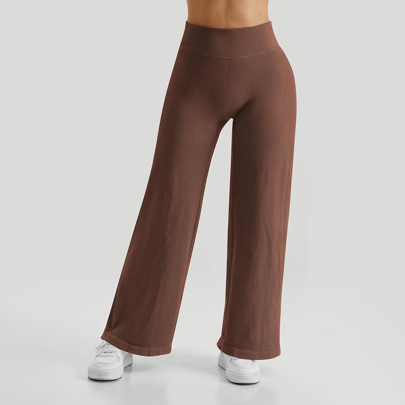 Mooslover UK Women Casual High-Waisted Wide Leg Straight Pants Breathable Trousers 5