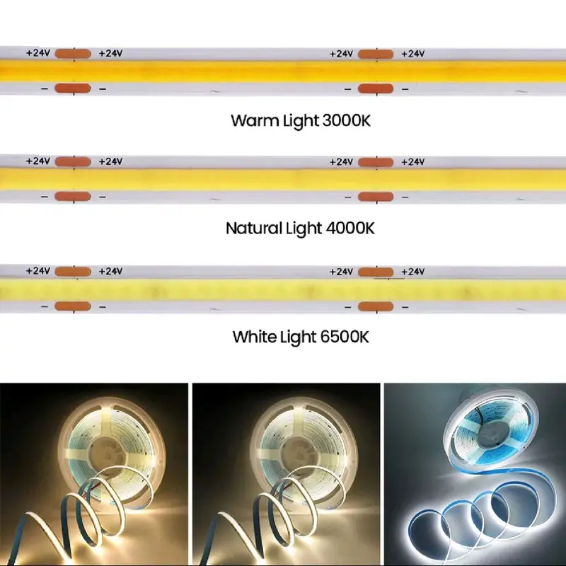 12V COB LED Strip Lights for Cabinet and Kitchen - High Density Flexible Tape Rope 4