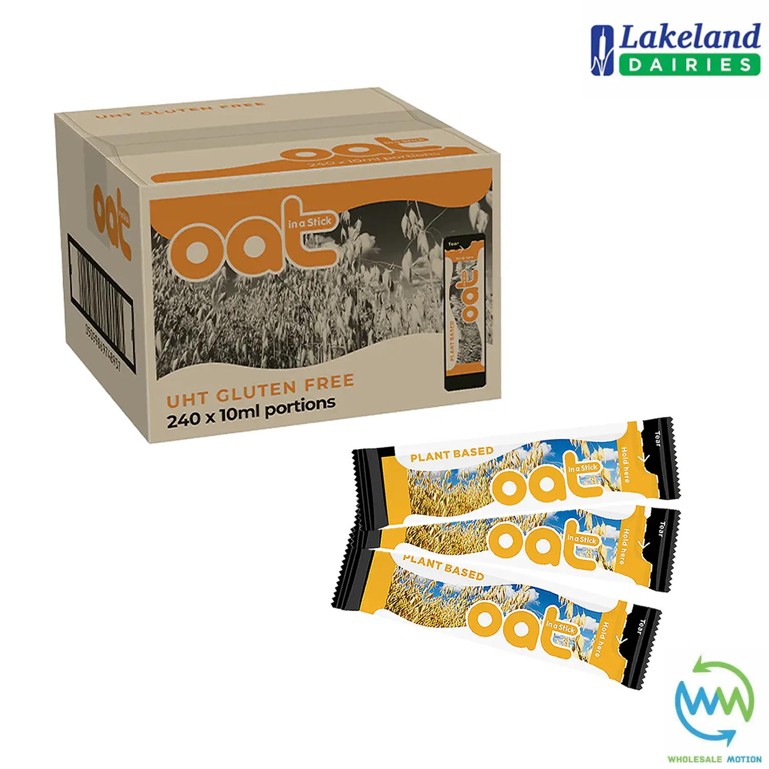 LAKELAND UHT OAT in a STICK Individually Packed 100% 10ML LONG LIFE VEGAN MILK