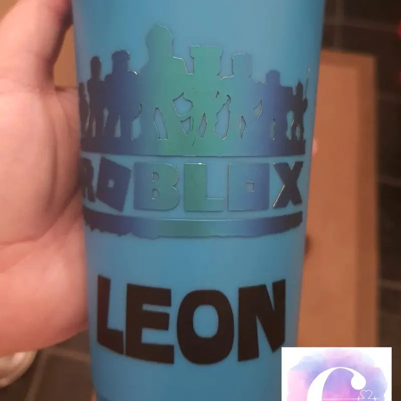 24oz Cold Cup with Roblox design, 20+ colours, handmade, gift, kids, bpa free, personalised, drinkware, Children, travel, home, gaming 5