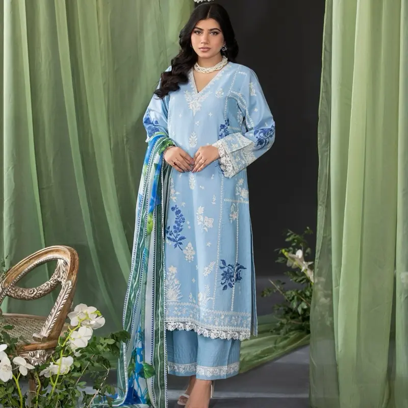 3 Piece Ready To Wear - Embroidered Suit - New Eid 2025 Collection - HE102