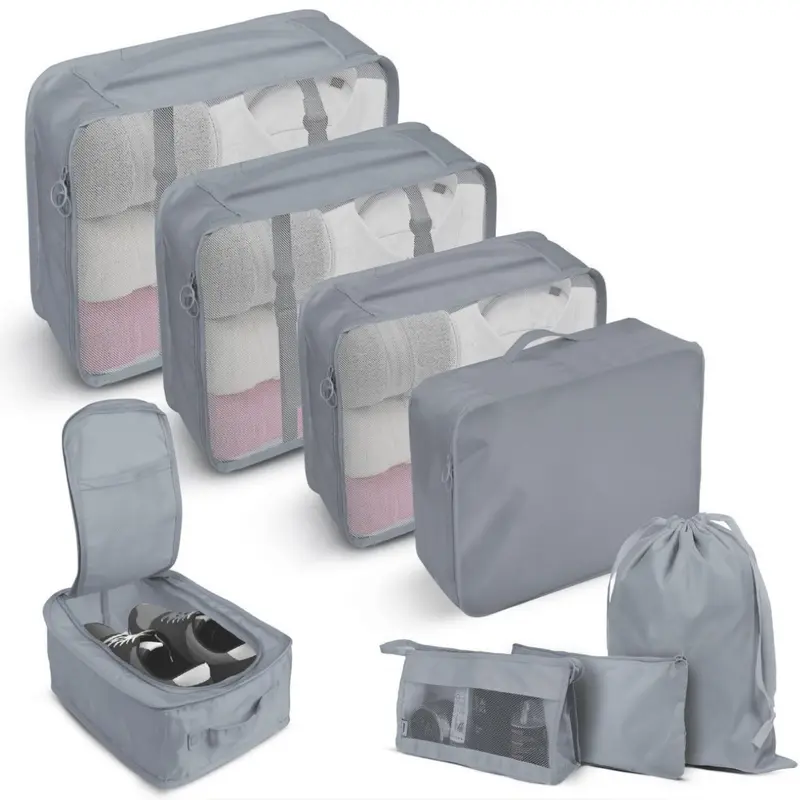 Travel Compression Suitcase Bag with 8 Pcs Luggage Storage Organisers: Packing Cubes 8