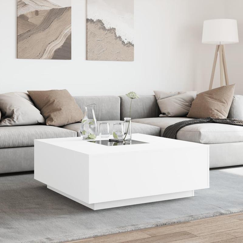 Coffee Table with Infinity LED White 100x100x40 cm 3