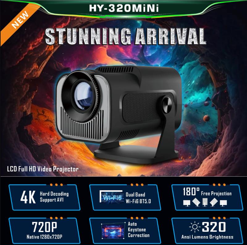 Transpeed Magcubic HY320 Smart Mini Projector 4K 1080P Native Portable DualWiFi6 BT5.0 Cinema Outdoor Portable 180° Rotable Projector Android Audio 1