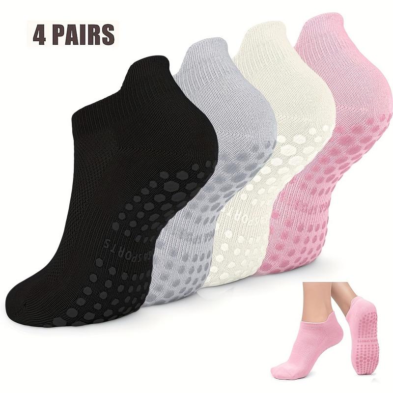 ANIELGARD   4pcs Women's Breathable Non-Slip Yoga Socks, Perfect for Pilates, Barre, Ballet and Home Exercise, Comfortable to Wear. 4