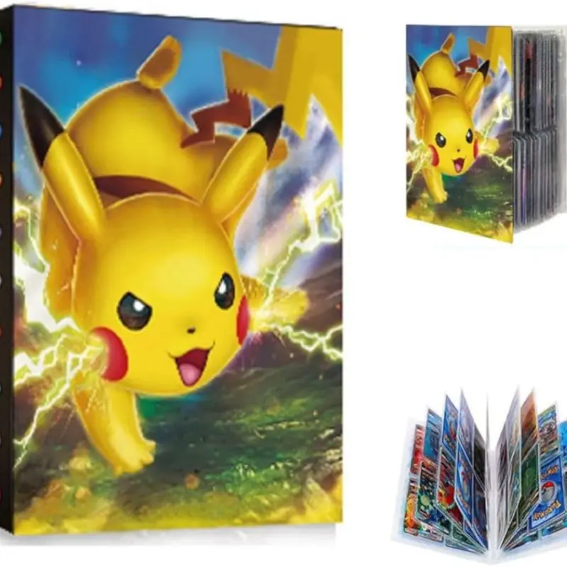 Binder for Pokemon, 4-Pocket Collection Card Holder, Card Album Case Folder, 30 Pages 240 Cards Capacity 0