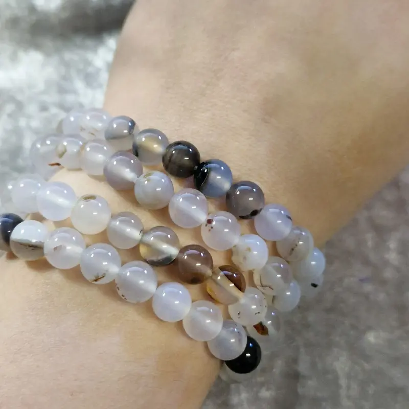 The Black Agate - Natural Crystal Chakra Bracelet for Balancing & Alignment 2