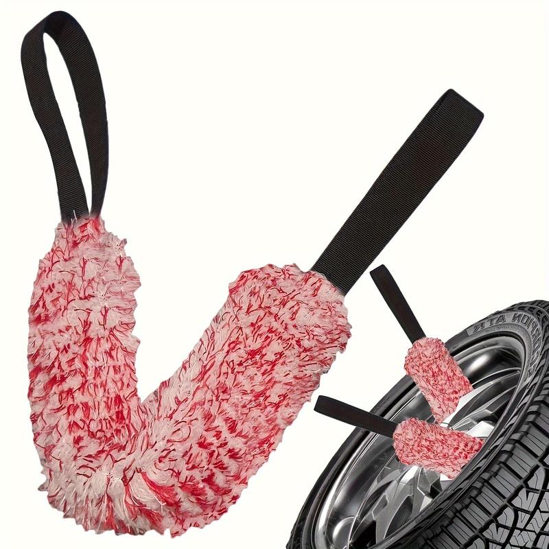 Product Introduction of Double-Sided Microfiber Car Wheel Cleaning Towel with Long Belt - Coral Plush Tire Scrub Brush for Hub Detailing 1