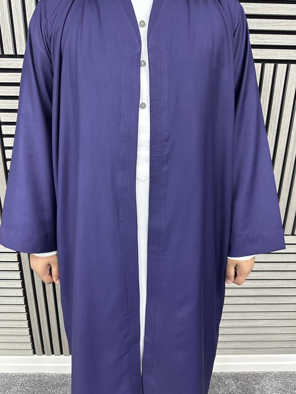 Turkish style overcoat men v-neck robe Muslim Jubbah One-Size 5