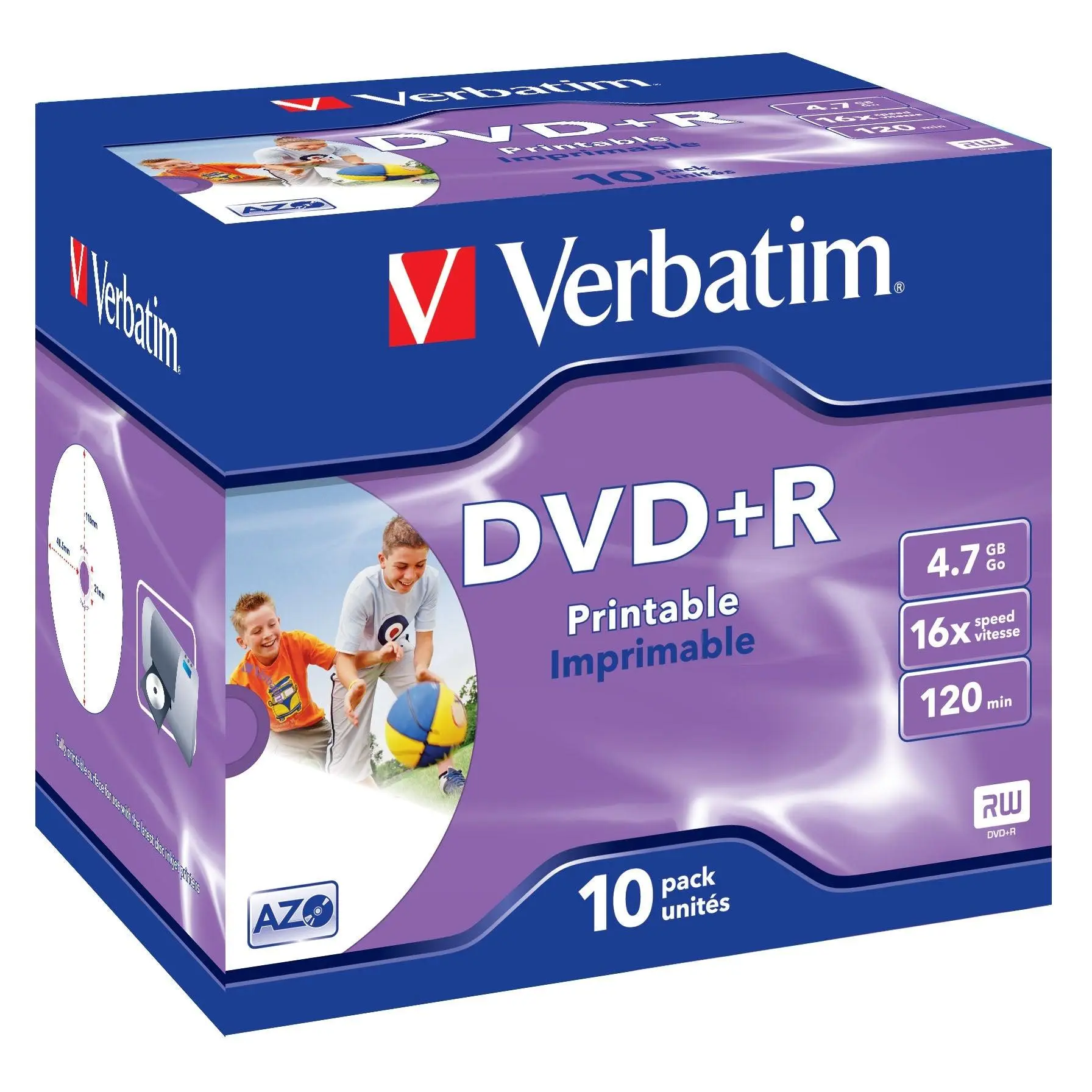 Verbatim Blank  DVD+R Wide Inkjet Printable ID Brand