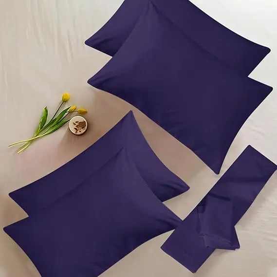 Cotton Pillow Cases 4 Pack - T200 100% Egyptian Cotton Envelop Closure Pillowcases - Hotel Quality Wrinkle Free Soft & Breathable Pillows Cover 2
