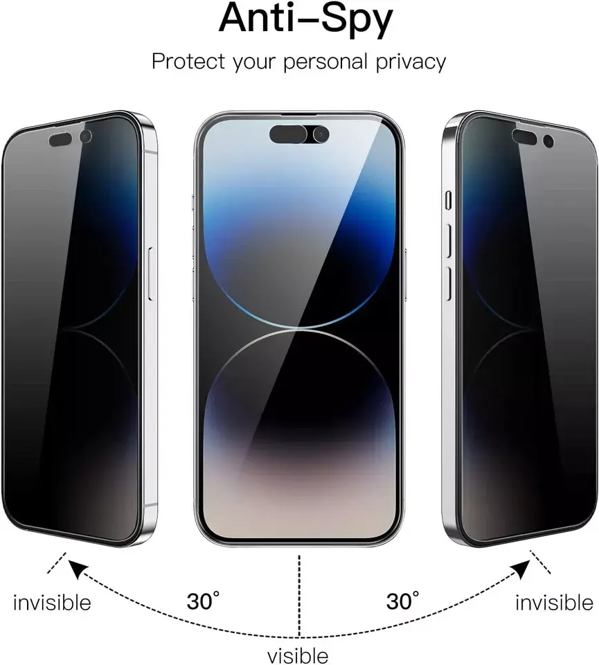 Glass Privacy Screen Protector, Shockproof Smartphone Privacy Screen Protective Film, Anti-spy Phone Film For Apple iPhone, Cool Phone Cases Screen Protector, Phone Accessories, Back to School Supplies, Holiday Essentials Crystal Protection guard