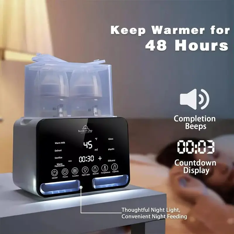 Baby Bottle Warmer Steriliser Fast Milk Warmer with LCD Display and Timer UK 2