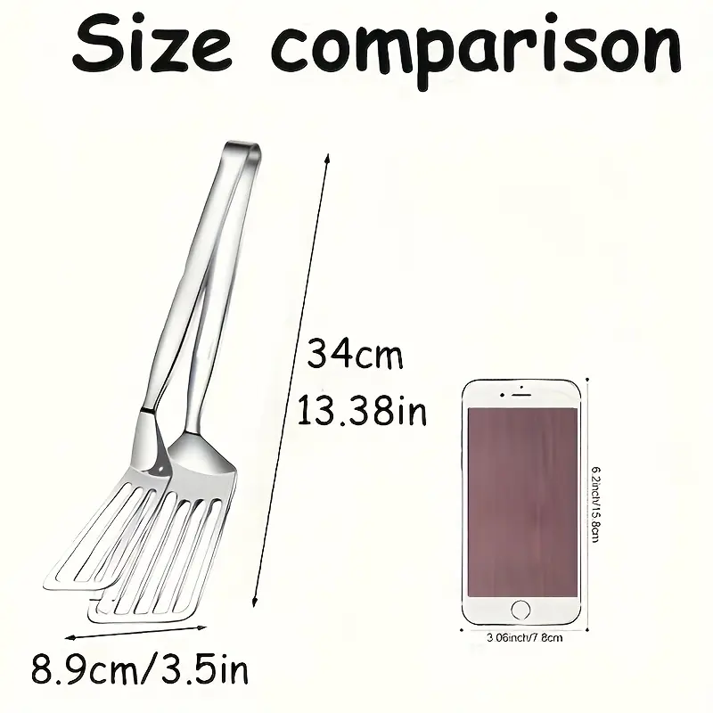 1pc Stainless Steel Multifunctional Serving Tongs for Buffet, Fish Frying, Bread, Steak, Salad, and Dessert - Kitchen Tools for Effortless Food Prep and Presentation Utensils 4
