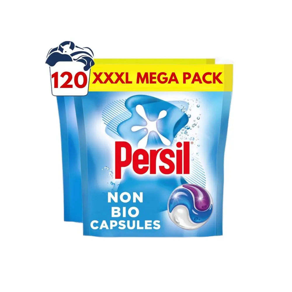 120 Persil Non Bio 3 in 1 Washing Capsules for Sensitive Skin, 120 Washes (2x60) - Household Detergent pack of 2