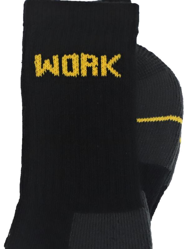 10 Pair Men's Heavy Duty Work Socks Black Reinforced Heel & Toe Rich  Optimal Comfort - Size UK 6-11 Cotton Plain Summer Winter Ankle Menswear Basic Stretch Top Medium Polyester 7