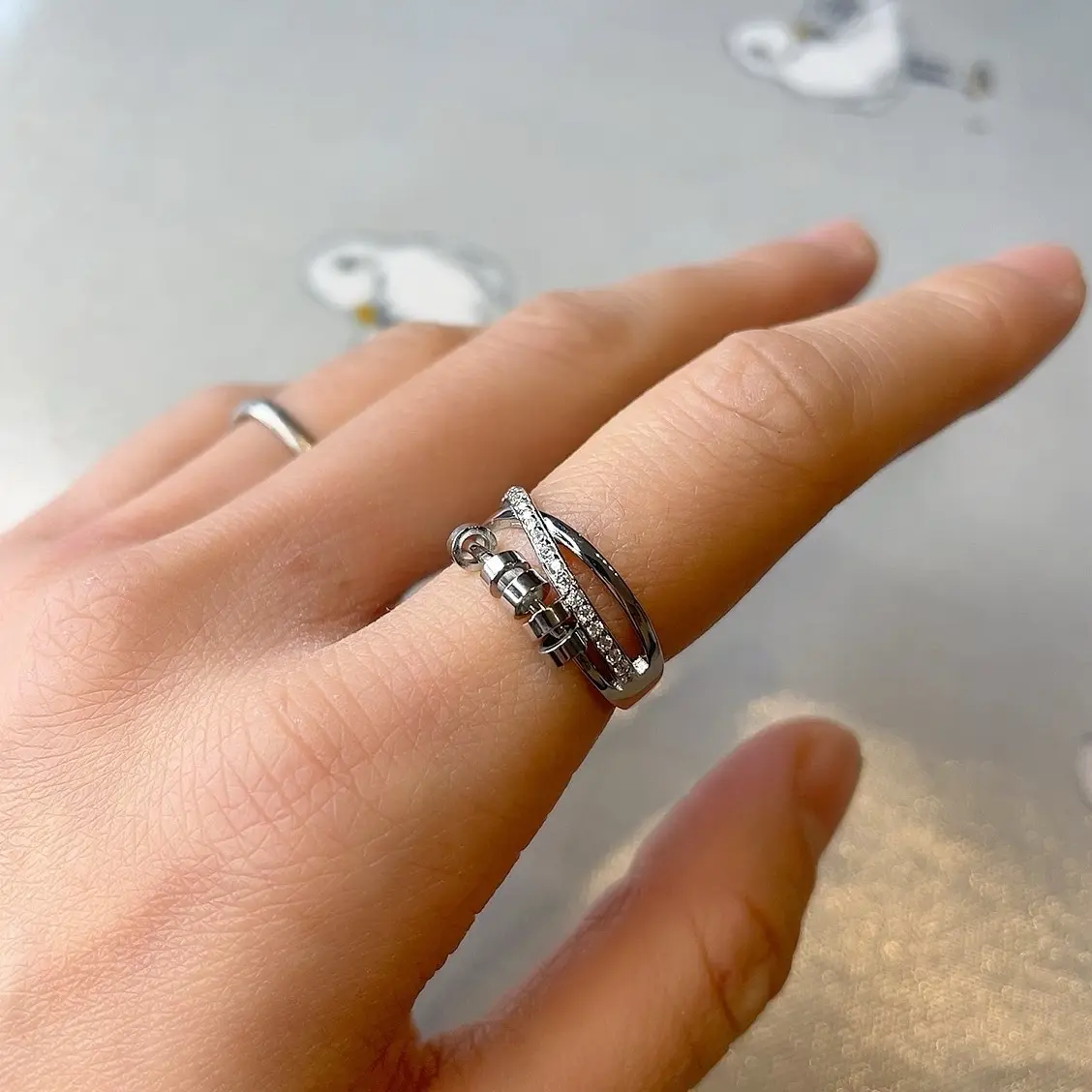 925 Silver Anxiety Ring/Spinning Ring/Fidget Ring/Gift Ring/Introvert/Friend/Birthday/Jewellery/Mindfulness/Meditation Ring/little circle -Valentine’s day/Anniversary/ Engagement