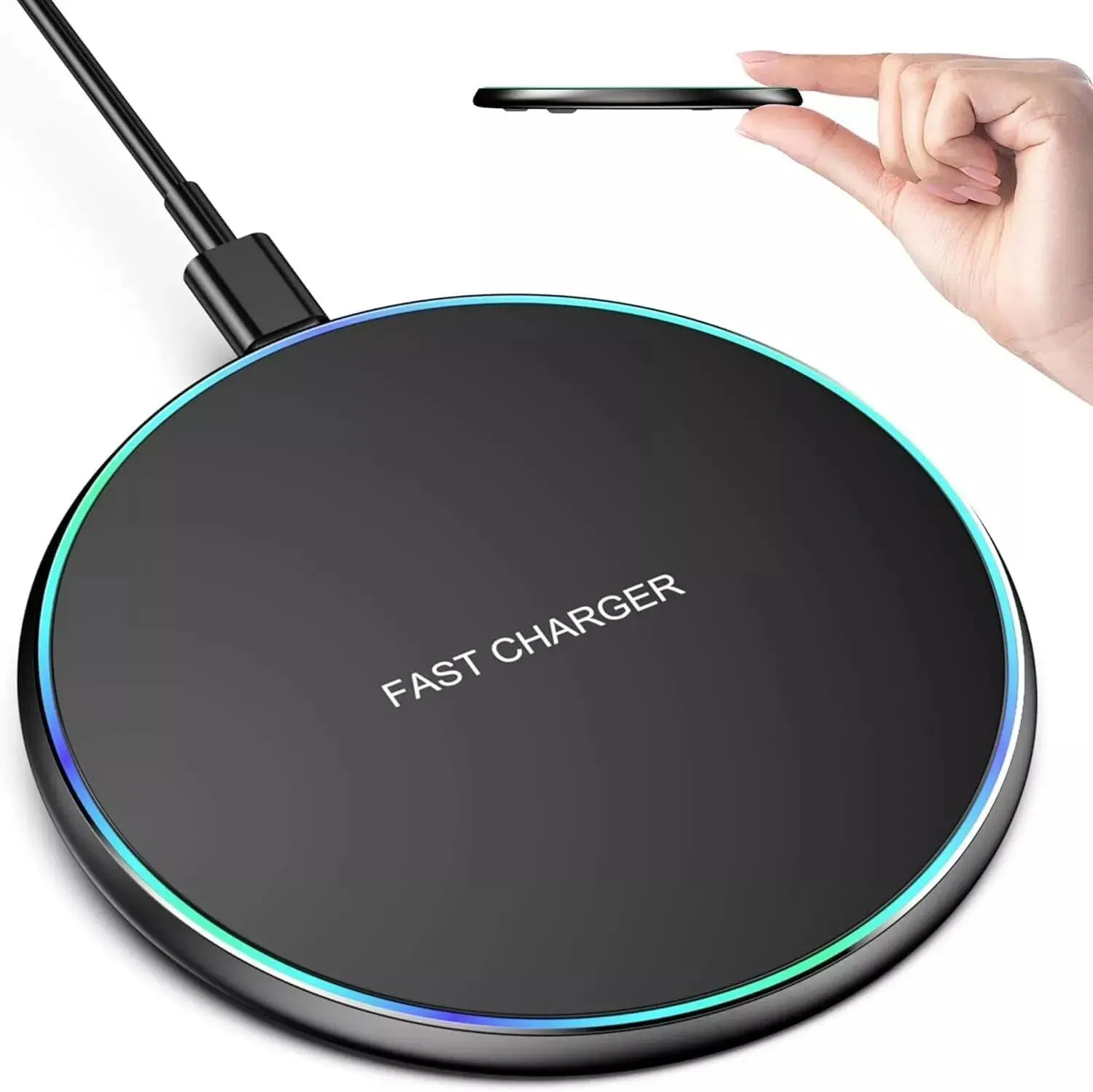 Fast Wireless Charger for Apple iPhone 15 & Samsung Smartphones - Cellphone