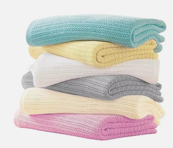 Product Introduction of 100% Cotton Cellular Extra Soft Baby Blanket Cot Pram Moses Basket 3