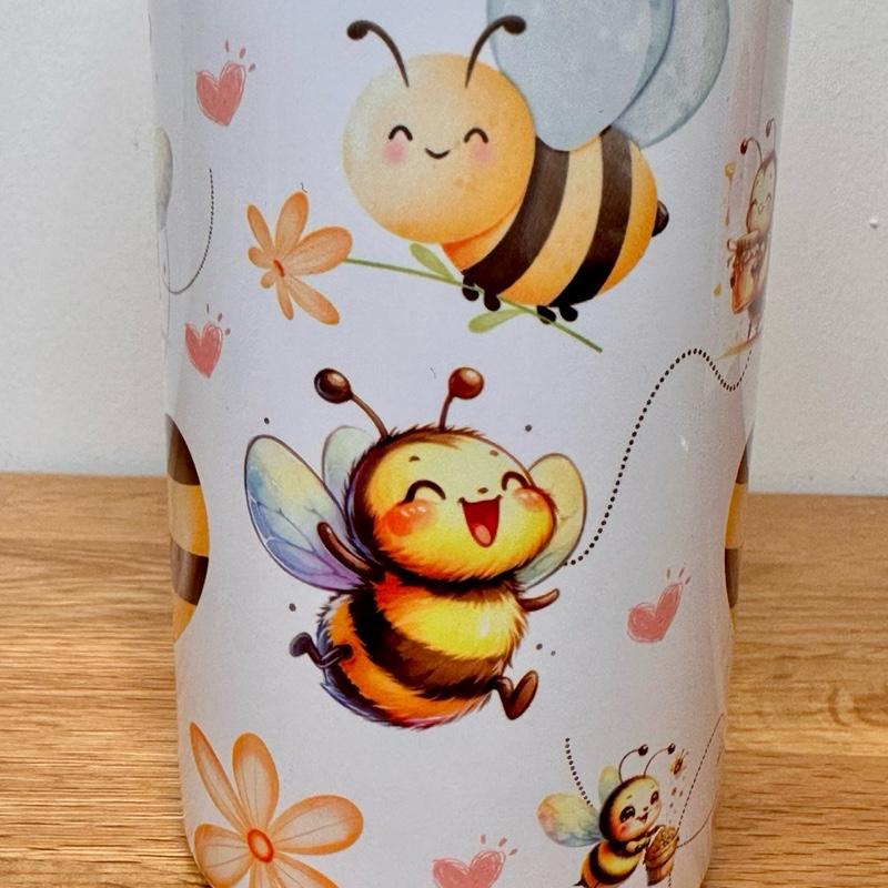 Personalised Bumble bee 20oz Stainless Steel Skinny Tumblers Portable Straw Flasks Water Bottles Drinkware Stylish 5