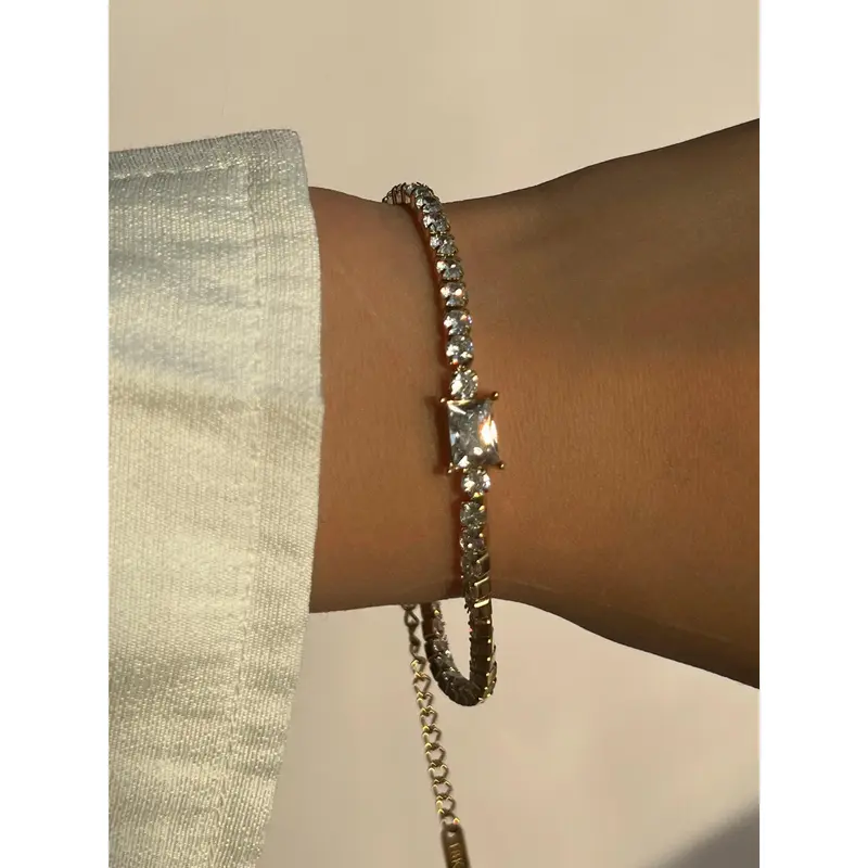 Melissa Zircon Diamond Bracelet / 18K Gold Plated 1