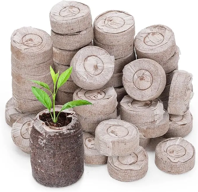 50PCS Seed Starter Pods – 30mm Coir Pellets for Seedlings, Garden Plant Starter Kit for Vegetables, Flowers, and Bonsai Trees.