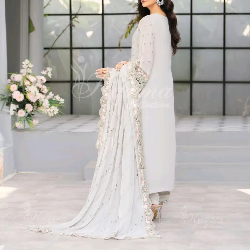 ORIGINAL BRANDED 3PC READY-MADE LUXURY EMBROIDERED PARTY WEAR KARMA CHIFFON COLLECTION Womenswear Formal 8