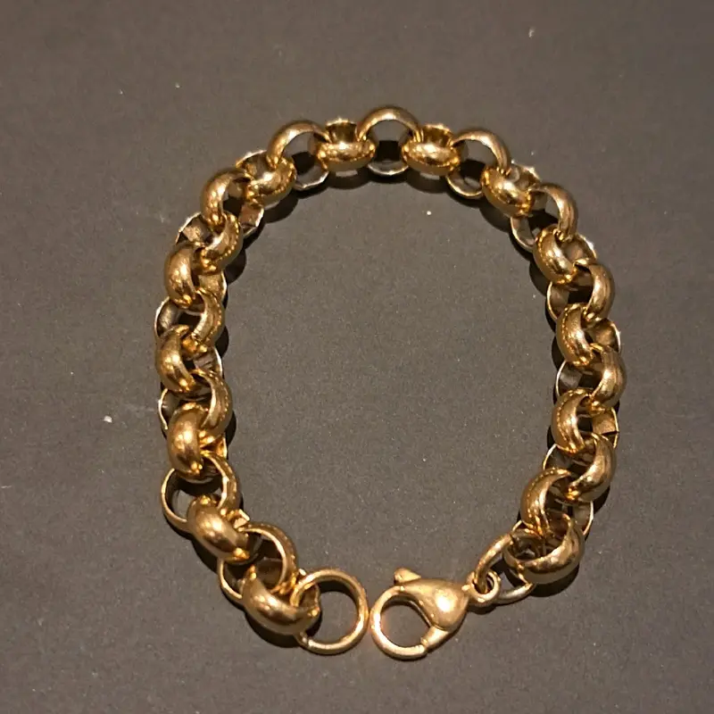 kid's 6 inc belcher bracelet gold or silver plated available stainless Steel adjustable size 3