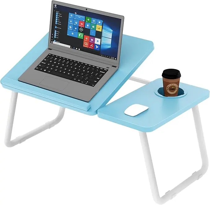 Foldable Laptop Desk with Cup Slot, Portable Computer Stand 1
