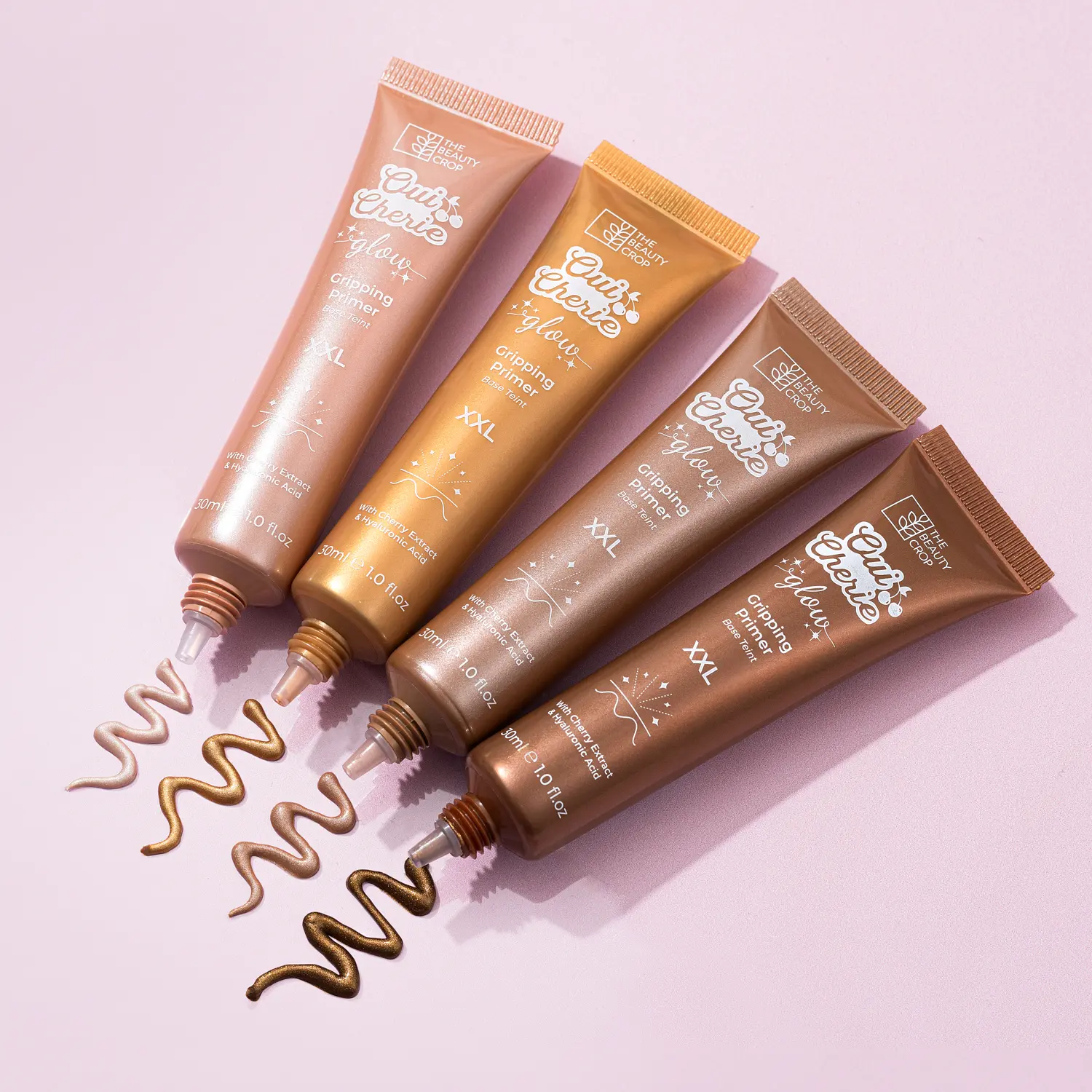 Oui Cherie Glow Primer - Hydrating Luminous Ultra-Gripping Primer - with Hyaluronic Acid & Cherry Extract - The Beauty Crop