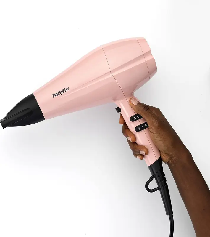 BaByliss Rose Blush 2200W Hair Dryer, Powerful drying, Ionic, lightweight hair dryer, Pink 3
