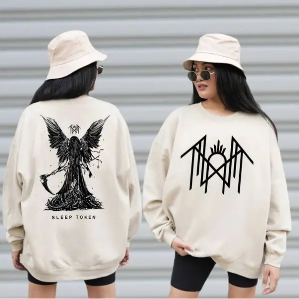 Sleep Token 2 Sides Sweatshirt, Reaper Angel Tshirt, Vintage Rock Band Hoodie, Sleep Token Tour Merch, Gifts for Fan