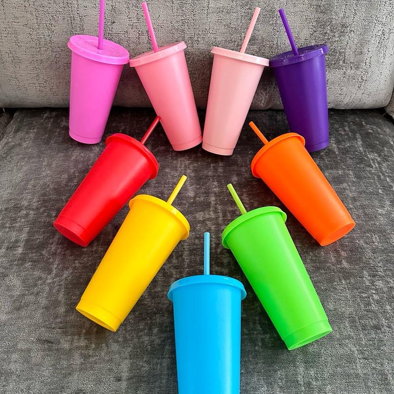 Starbucks style cold up, 700ml (24oz) capacity reusable cup. Lots of colour choices. Drinkware Stylish Water Bottles Plastic 8